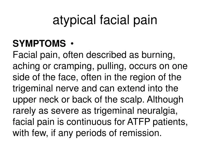 atypical facial pain