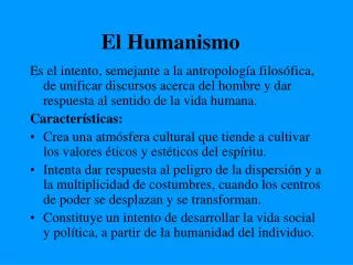 el humanismo