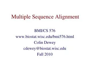 Multiple Sequence Alignment