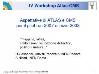 IV Workshop Atlas-CMS