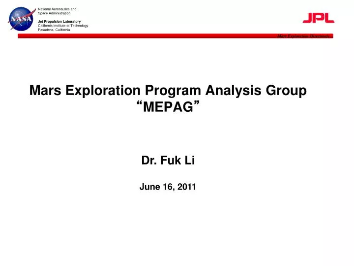 mars exploration program analysis group mepag