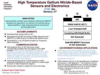 High Temperature Gallium Nitride-Based Sensors and Electronics ATMI, Inc. Danbury, CT