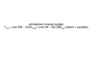 atmospheric energy budget: