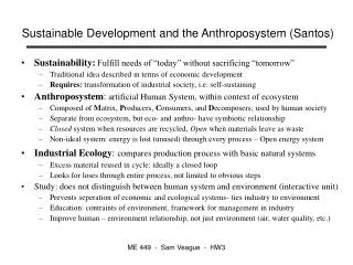 Sustainable Development and the Anthroposystem (Santos)