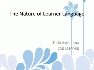 The Nature of Learner Language