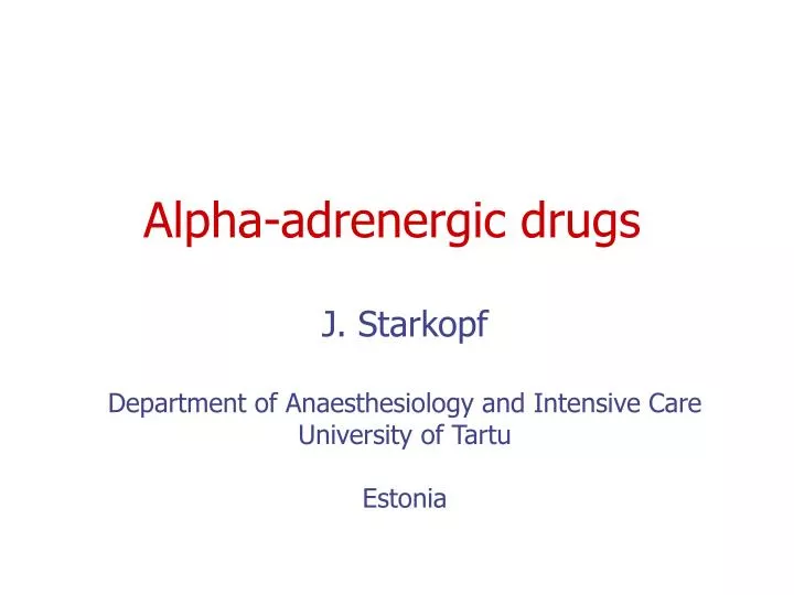 alpha adrenergic drugs