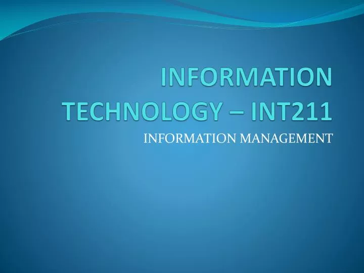 information technology int211