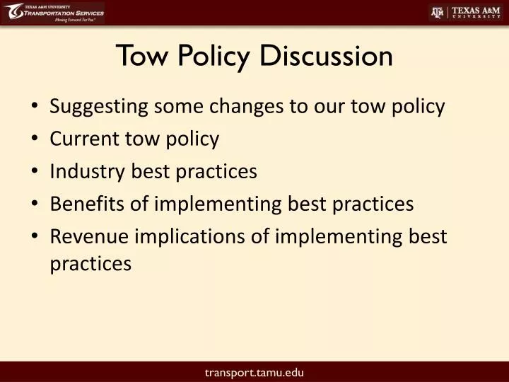 tow policy discussion