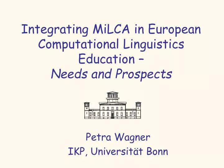 integrating milca in european computational linguistics education needs and prospects