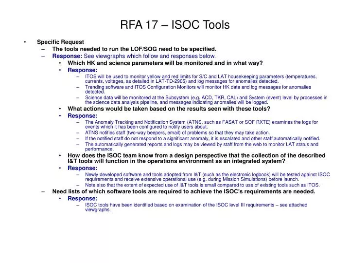 rfa 17 isoc tools