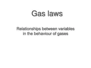 Gas laws