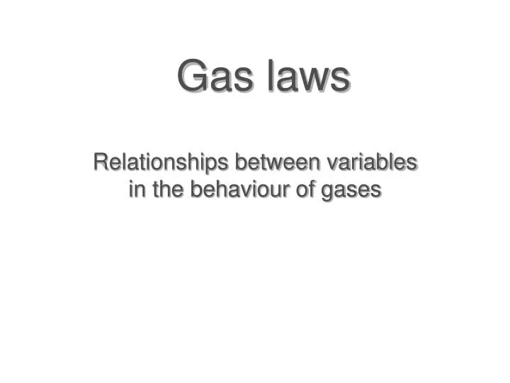 gas laws