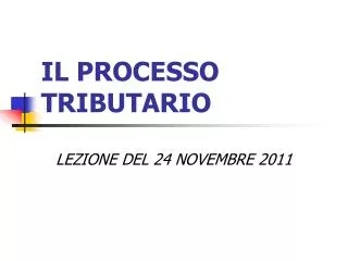il processo tributario
