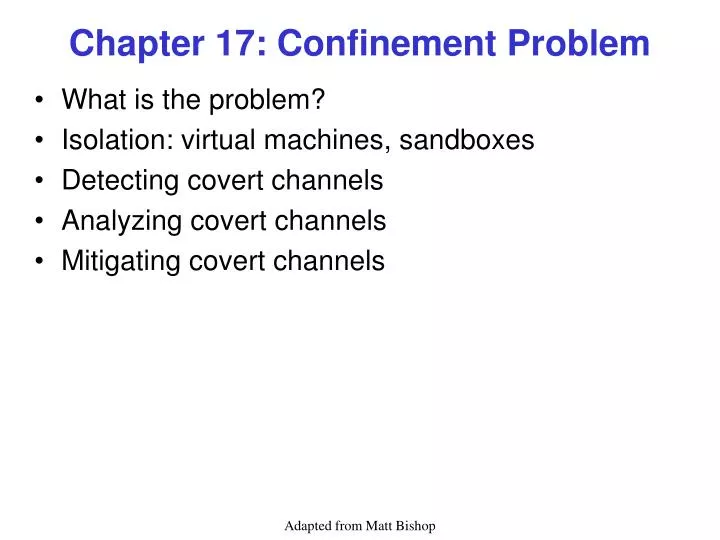 chapter 17 confinement problem
