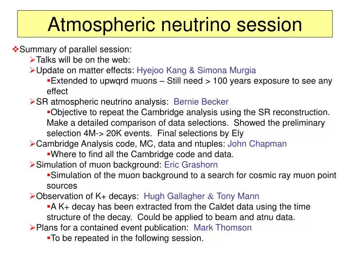 atmospheric neutrino session