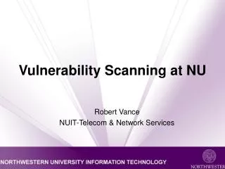 Vulnerability Scanning at NU