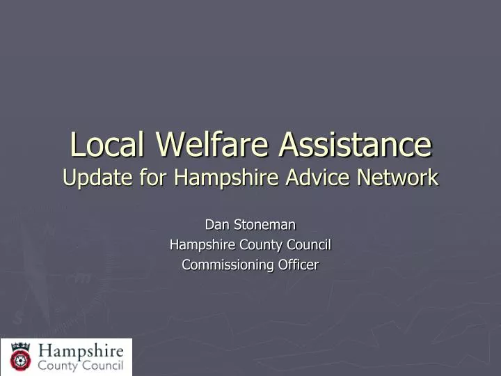 local welfare assistance update for hampshire advice network