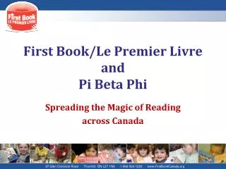 First Book/Le Premier Livre and Pi Beta Phi