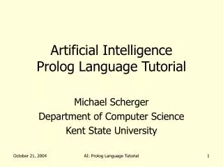 Artificial Intelligence Prolog Language Tutorial