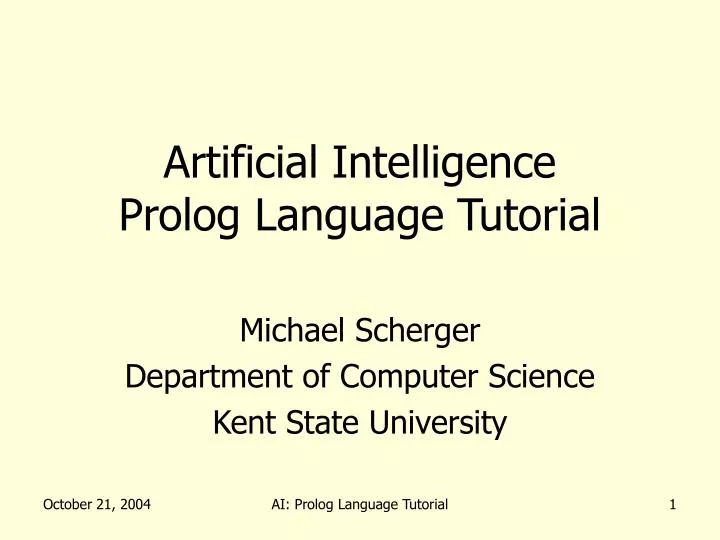 artificial intelligence prolog language tutorial