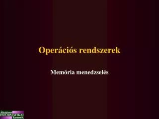 oper ci s rendszerek