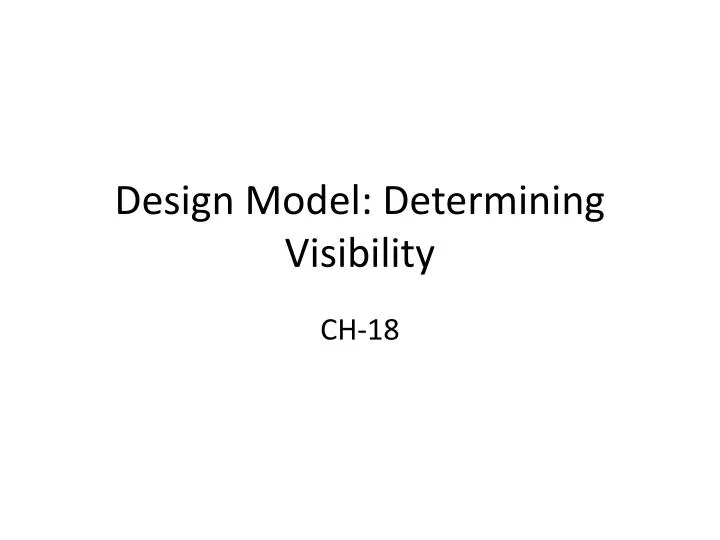design model determining visibility