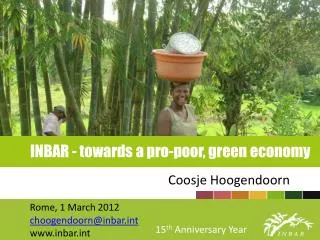 INBAR - towards a pro-poor, green economy