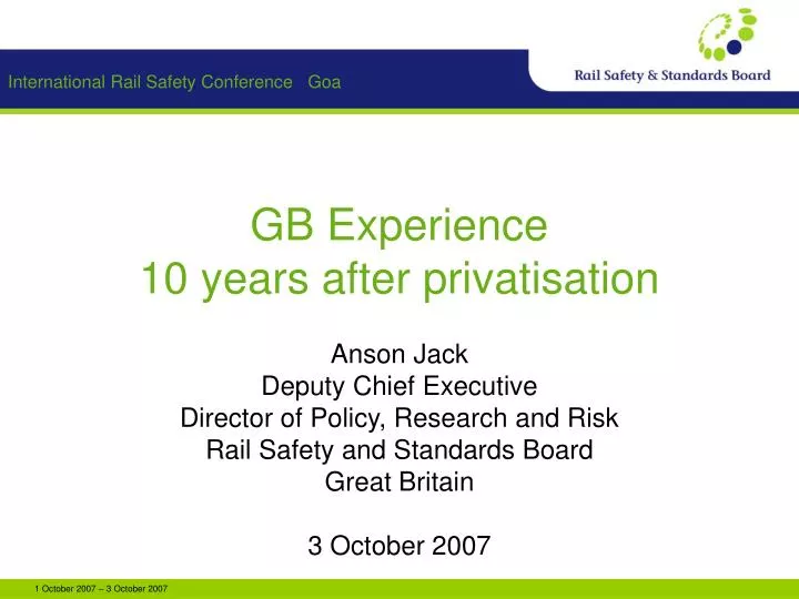 gb experience 10 years after privatisation