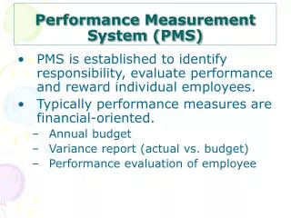 Performance Measurement System (PMS)