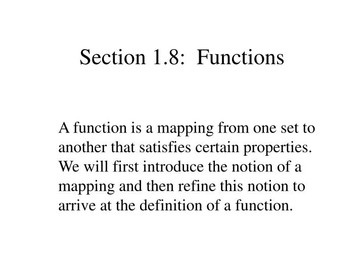 section 1 8 functions