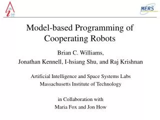 Model-based Programming of Cooperating Robots
