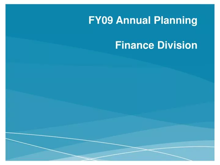 fy09 annual planning finance division