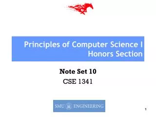 Principles of Computer Science I Honors Section