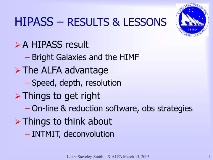 hipass results lessons