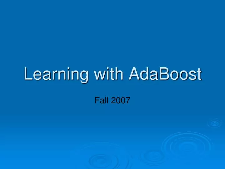 learning with adaboost
