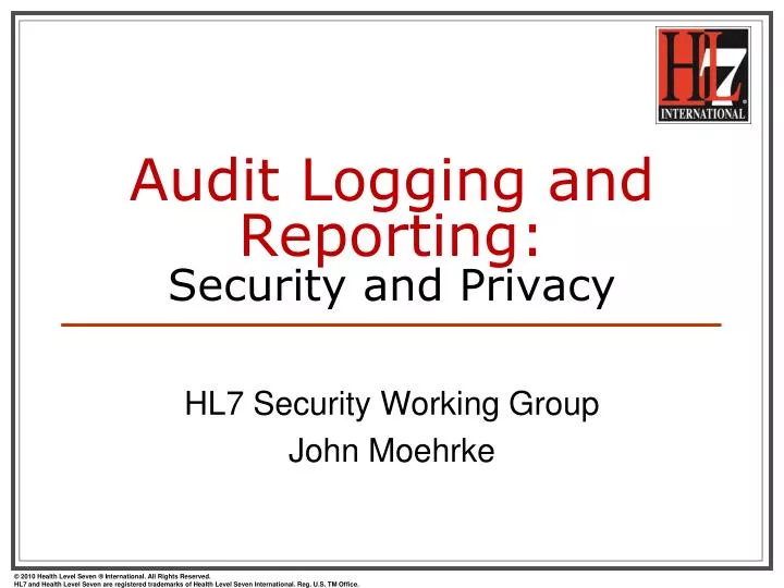 audit logging and reporting security and privacy