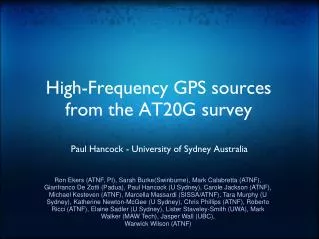 High-Frequency GPS sources from the AT20G survey