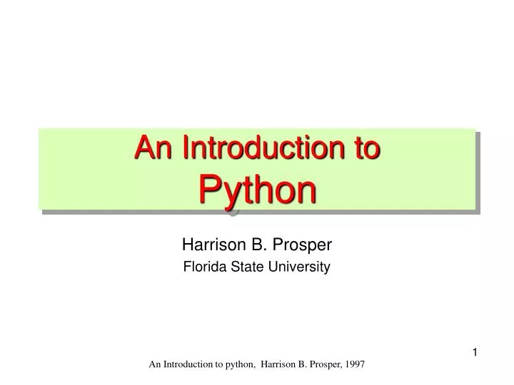 an introduction to python