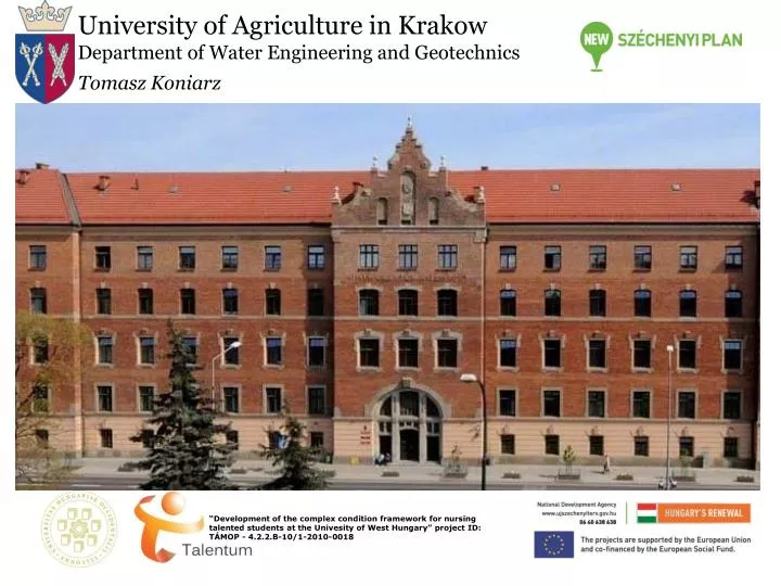 university of agriculture in krakow department of water engineering and geotechnics