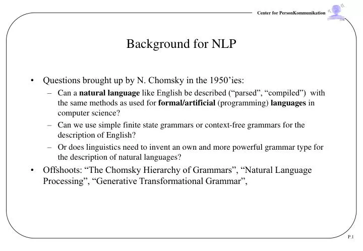 background for nlp