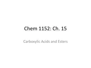 Chem 1152: Ch. 15