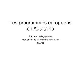 rappels p dagogiques intervention de m fr d ric mac kain sgar