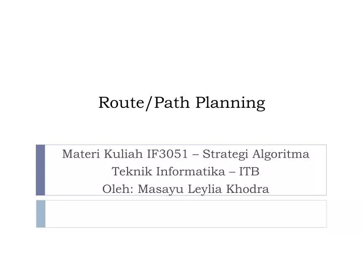 route path planning