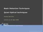 Basic Detection Techniques Quasi-Optical techniques - slide 1