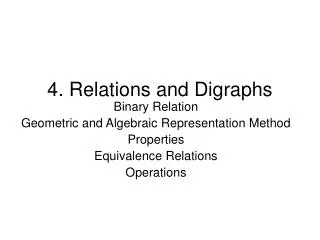 4. Relations and Digraphs