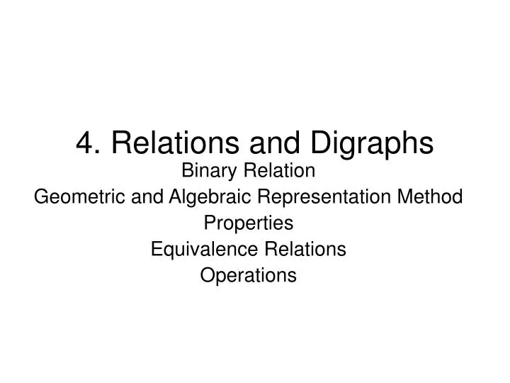 4 relations and digraphs