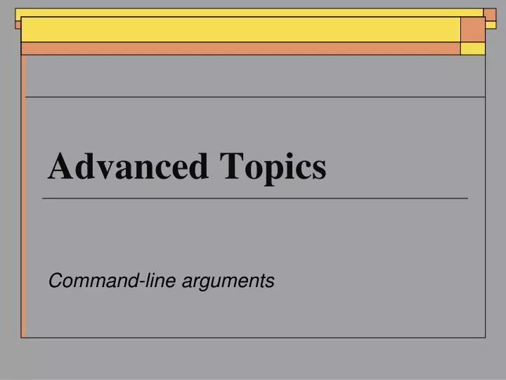 advanced topics
