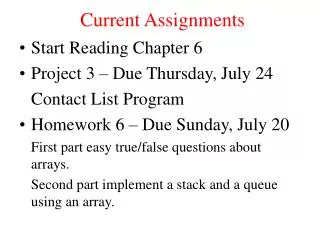 Current Assignments