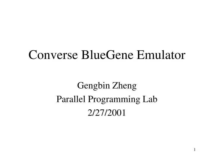 converse bluegene emulator