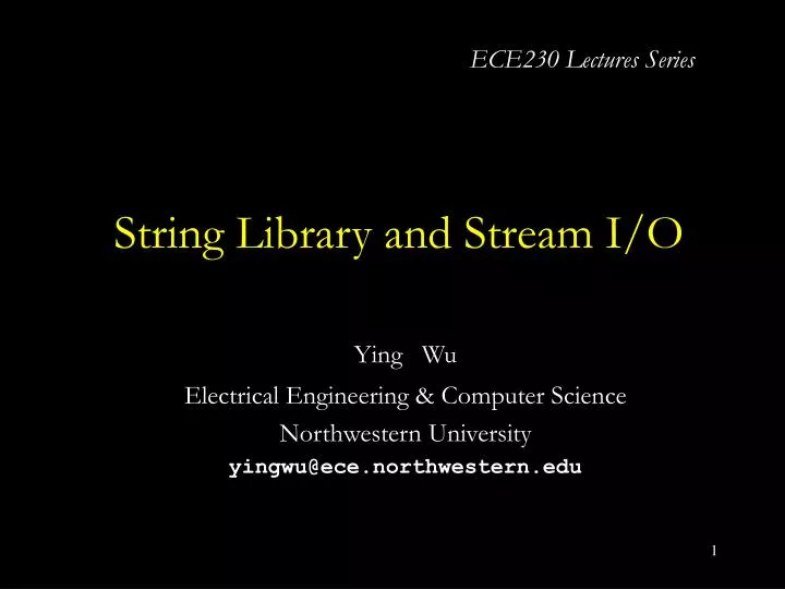 string library and stream i o